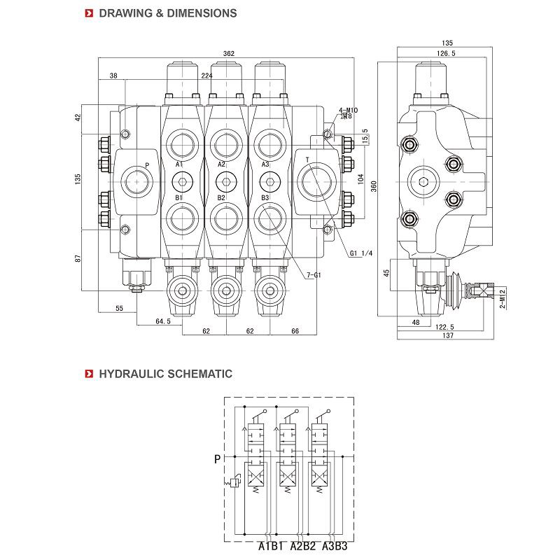 SD25 series hydraulic sectional valve-11001